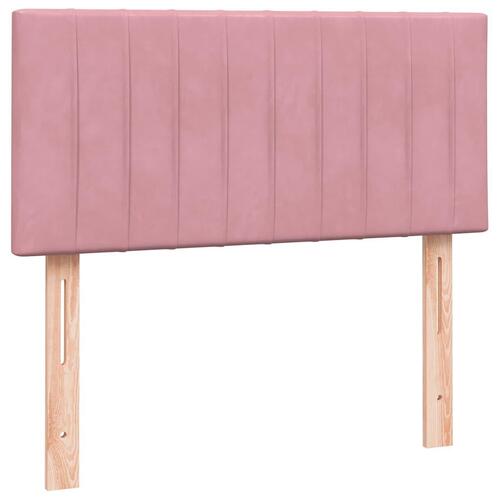 Kontinentalseng med madras lyserød 80x220 cm fløjl