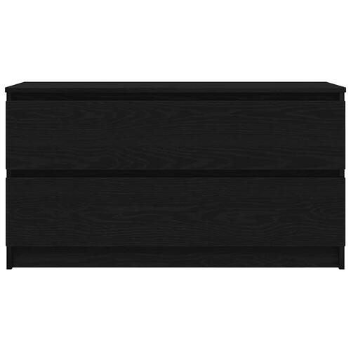 Tv-bord 100x35x54 cm konstrueret træ sort