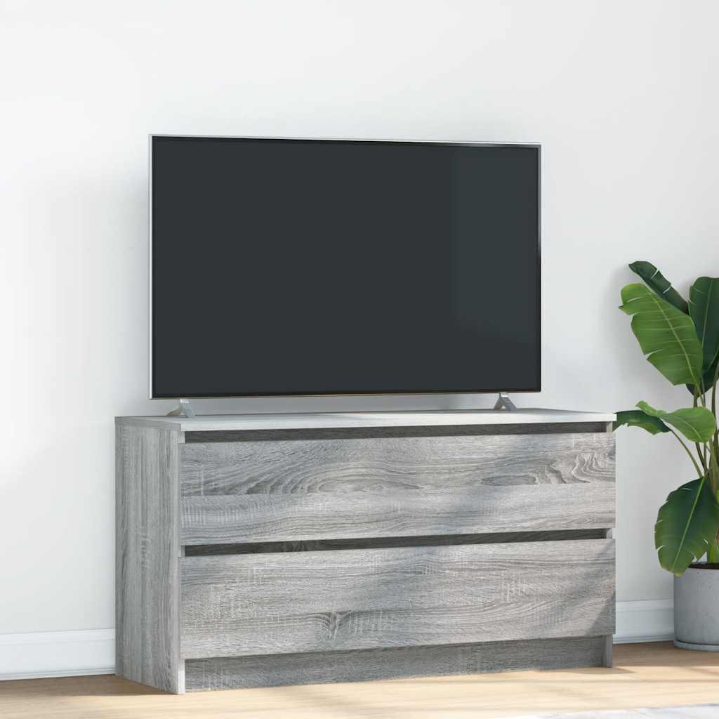 Tv-Bord 100X35X54 Cm Konstrueret Træ Etræsfarve - 100 cm / Grå sonoma-eg