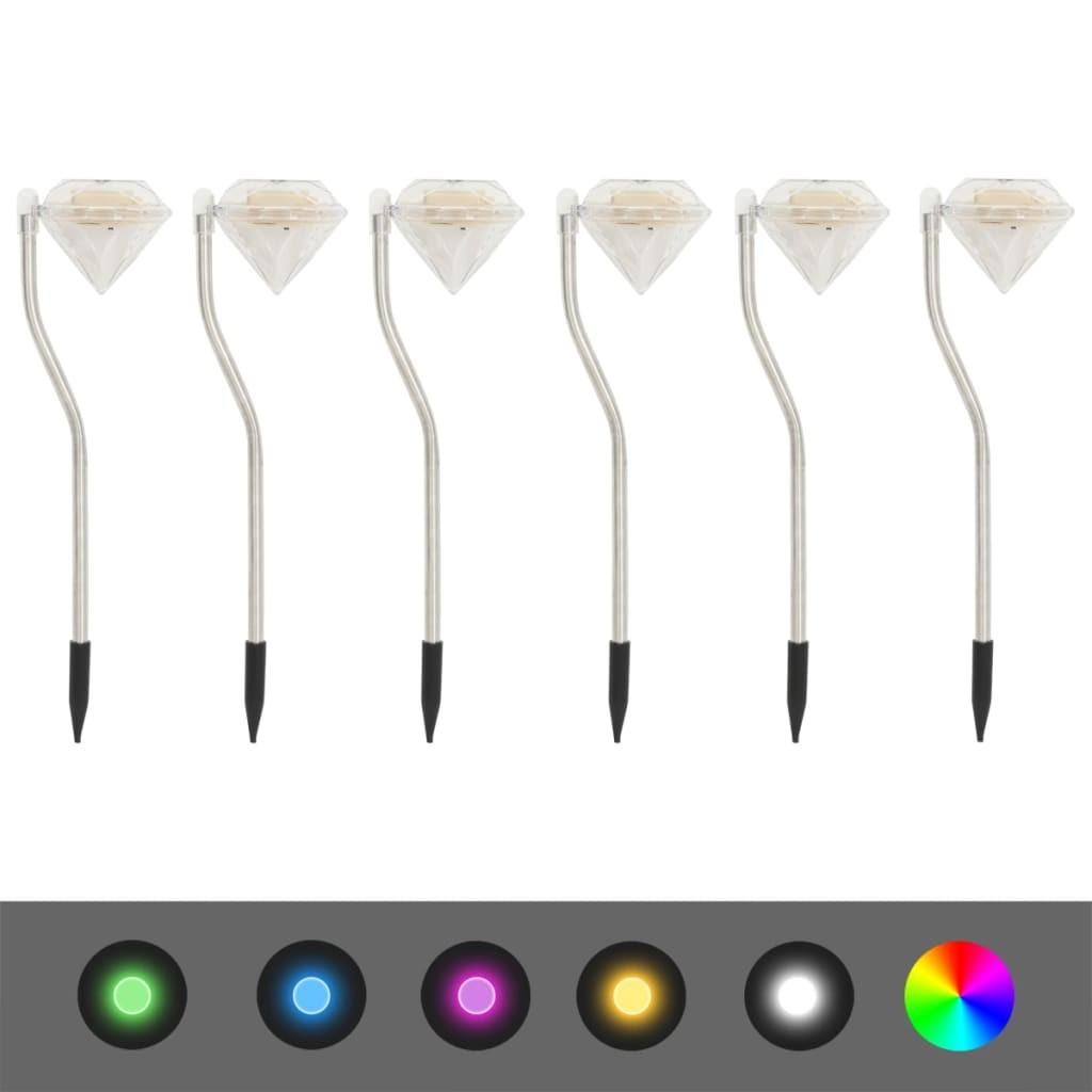 Soldrevne LED-havelamper 6 stk. 9x7,8x29,5 cm