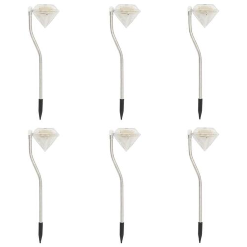 Soldrevne LED-havelamper 6 stk. 9x7,8x29,5 cm