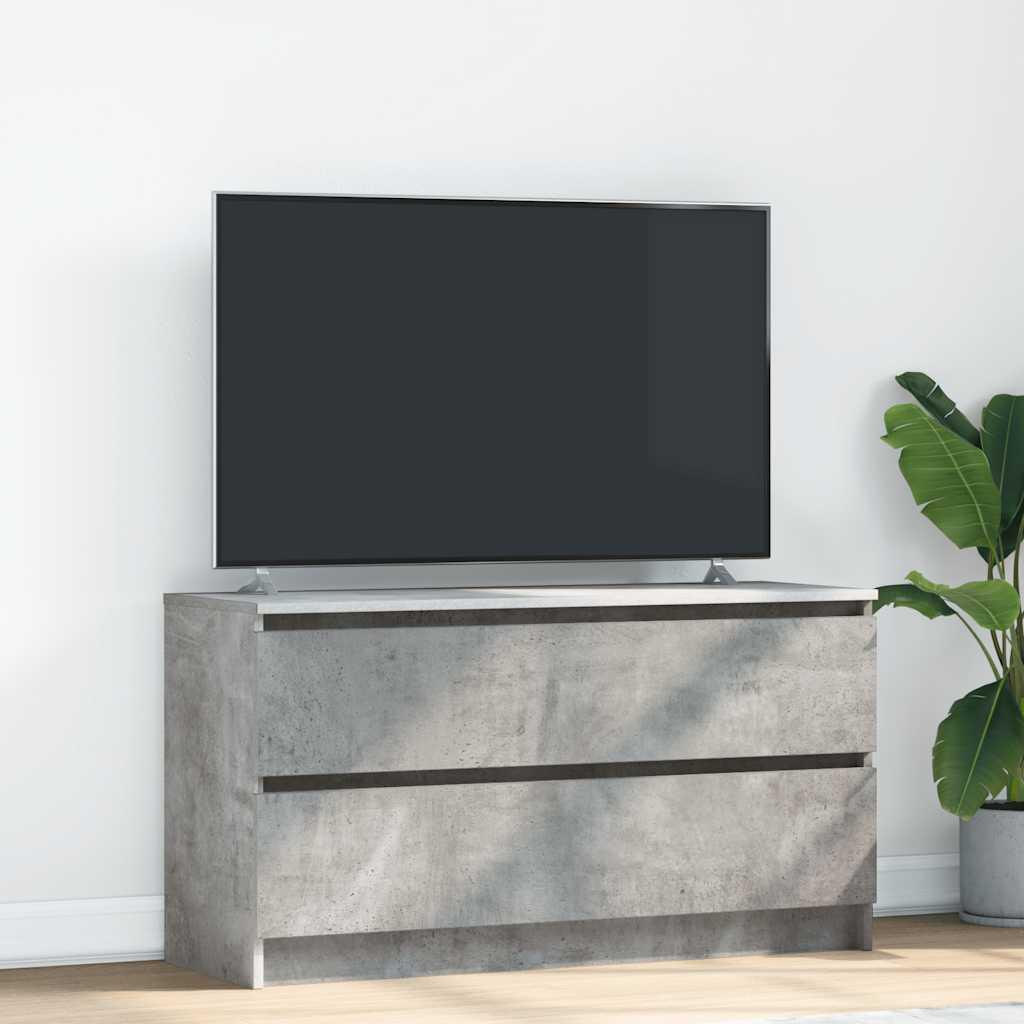 Tv-Bord 100X35X54 Cm Konstrueret Træ Etræsfarve - 100 cm / Betongrå