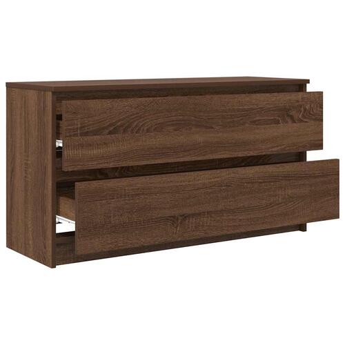 Tv-bord 100x35x54 cm konstrueret træ brun egetræsfarve