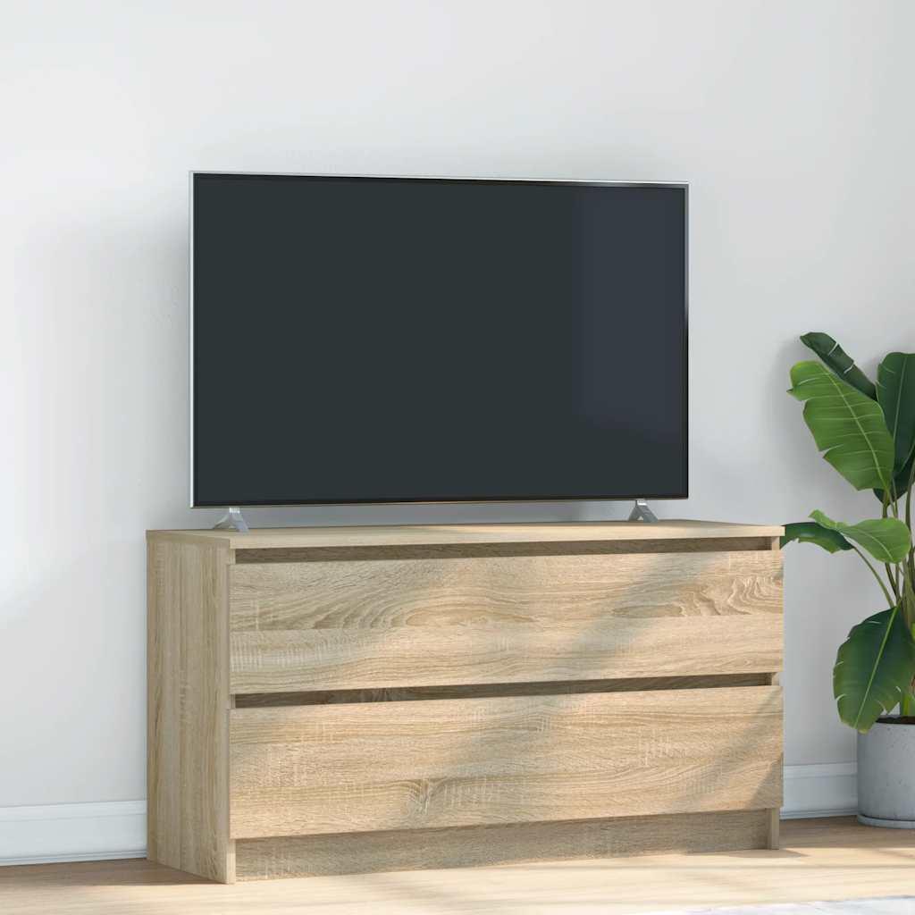 Tv-bord 100x35x54 cm konstrueret træ sonoma-eg