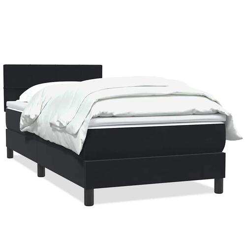 Kontinentalseng med madras 90x210 cm fløjl sort