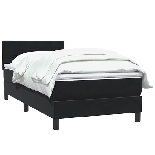 Kontinentalseng med madras 90x210 cm fløjl sort