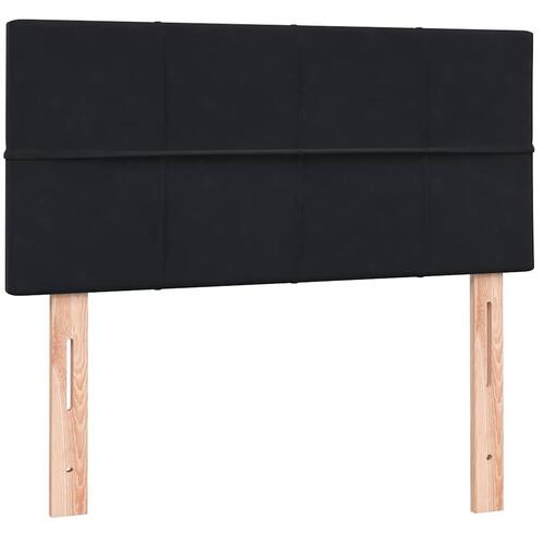 Kontinentalseng med madras 90x210 cm fløjl sort