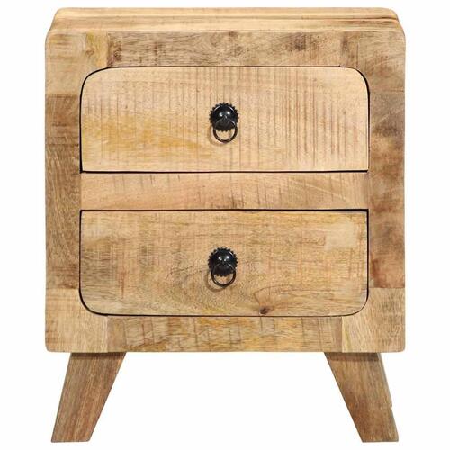 Sengeborde 2 stk. 40x32x46 cm massivt ru mangotræ