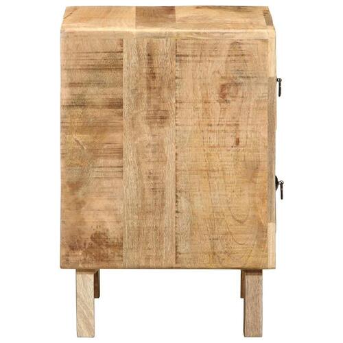 Sengeborde 2 stk. 40x32x46 cm massivt ru mangotræ