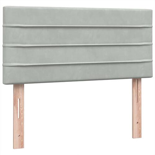 Kontinentalseng med madras lysegrå 80x220 cm fløjl