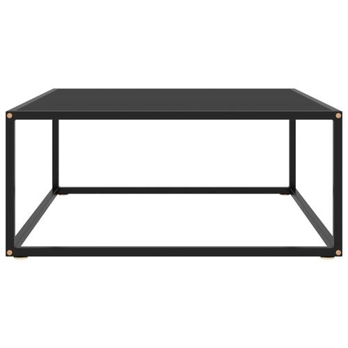 Sofabord 80x80x35 cm glas sort