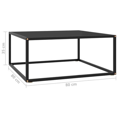 Sofabord 80x80x35 cm glas sort