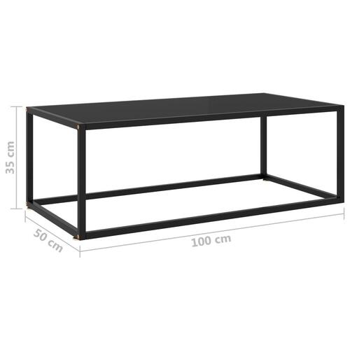 Sofabord 100x50x35 cm glas sort