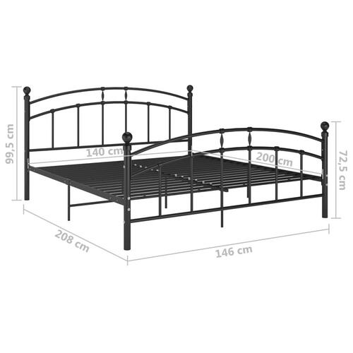 Sengestel 140x200 cm metal sort