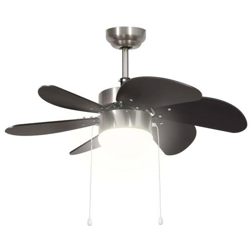 Loftventilator med lampe 76 cm mørkebrun