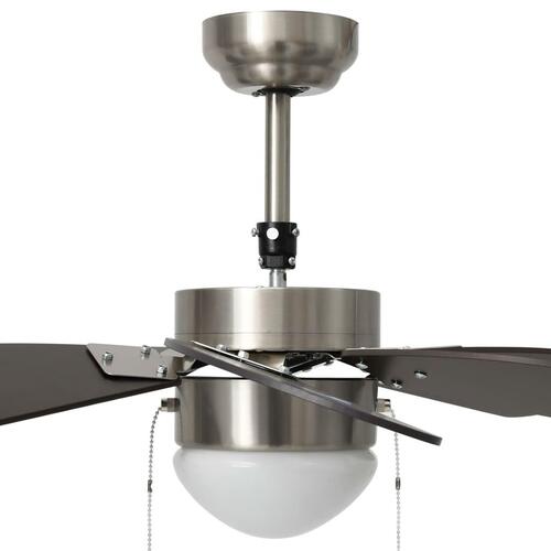 Loftventilator med lampe 76 cm mørkebrun