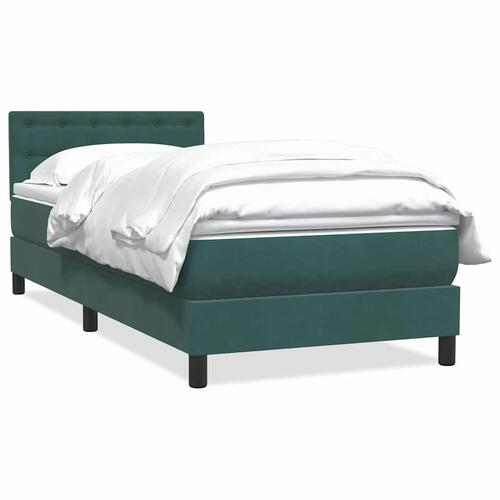 Kontinentalseng med madras mørkegrøn 80x220 cm fløjl