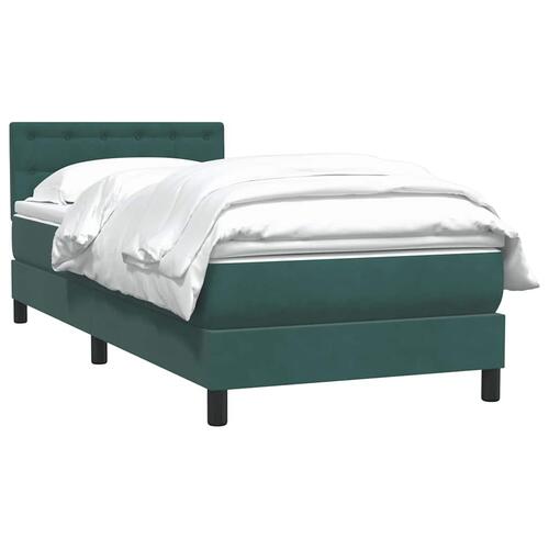Kontinentalseng med madras mørkegrøn 80x220 cm fløjl
