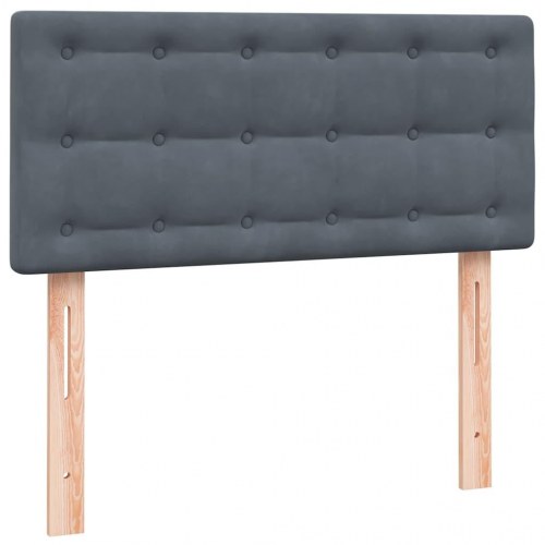Kontinentalseng med madras i fløjl - mørkegrå 80 × 210 cm