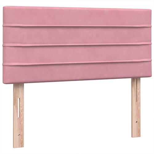 Kontinentalseng med madras lyserød 80x210 cm fløjl