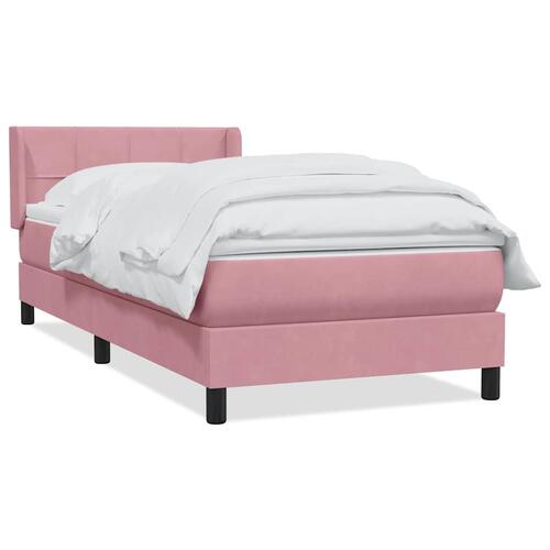 Kontinentalseng med madras lyserød 80x210 cm fløjl