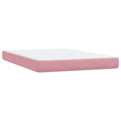 Kontinentalseng med madras lyserød 80x210 cm fløjl
