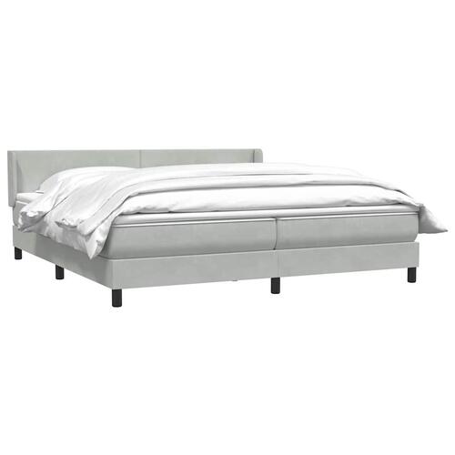Kontinentalseng med madras 180x210 cm fløjl lysegrå