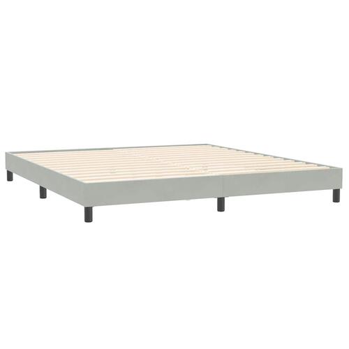 Kontinentalseng med madras 180x210 cm fløjl lysegrå