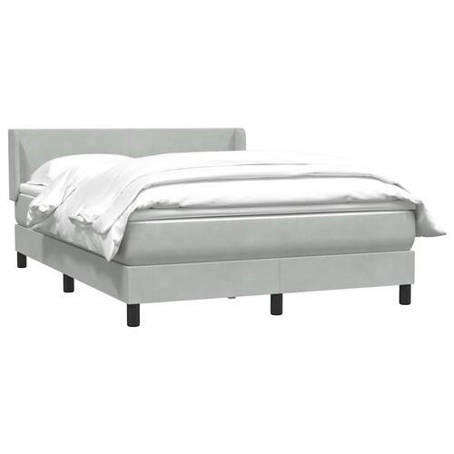 Kontinentalseng med madras 140x210 cm fløjl lysegrå