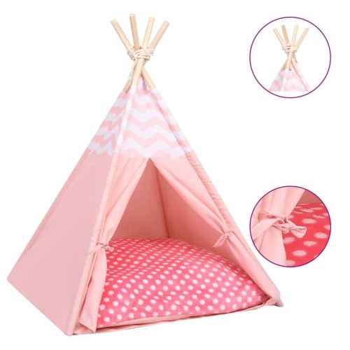 Kattetelt 60x60x70 cm med bærepose polyester pink