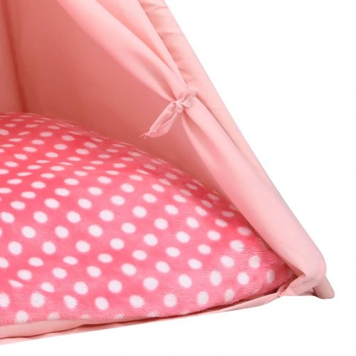 Kattetelt 60x60x70 cm med bærepose polyester pink