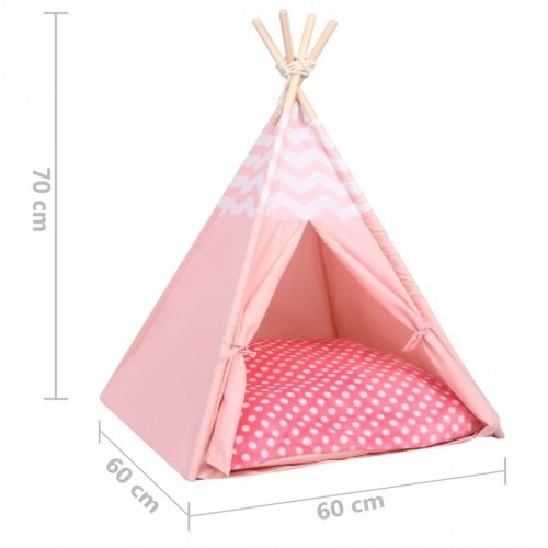 Kattetelt 60x60x70 cm med bærepose polyester pink