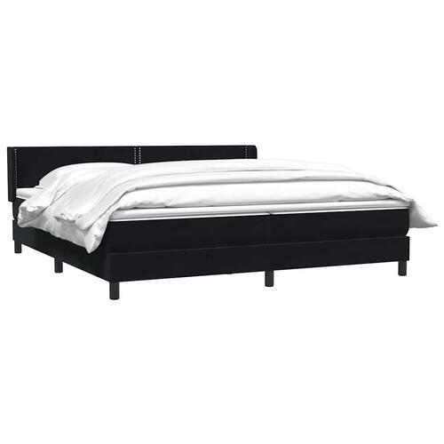 Kontinentalseng med madras 200x210 cm fløjl sort