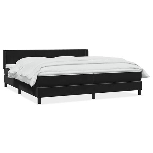 Kontinentalseng med madras 200x210 cm fløjl sort