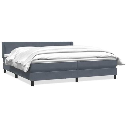 Kontinentalseng med madras 200x210 cm fløjl mørkegrå