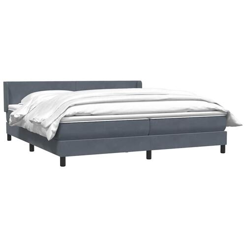Kontinentalseng med madras 200x210 cm fløjl mørkegrå