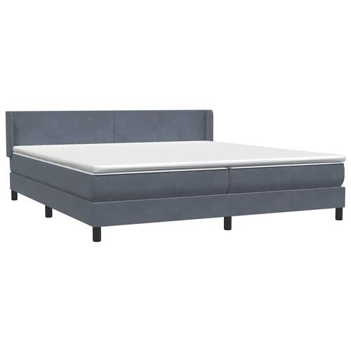 Kontinentalseng med madras 200x210 cm fløjl mørkegrå