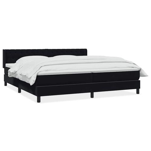 Kontinentalseng med madras 200x210 cm fløjl sort