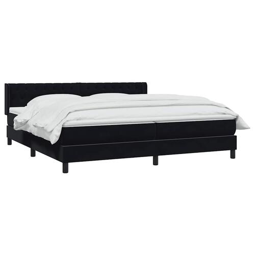 Kontinentalseng med madras 200x210 cm fløjl sort