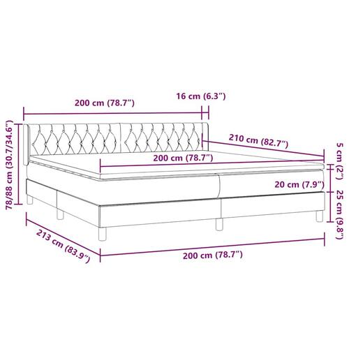 Kontinentalseng med madras 200x210 cm fløjl sort