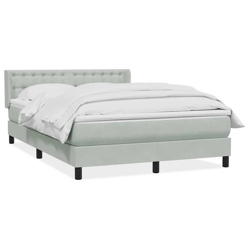 Kontinentalseng med madras 140x210 cm fløjl lysegrå