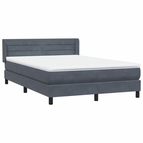 Kontinentalseng med madras 140x210 cm fløjl mørkegrå