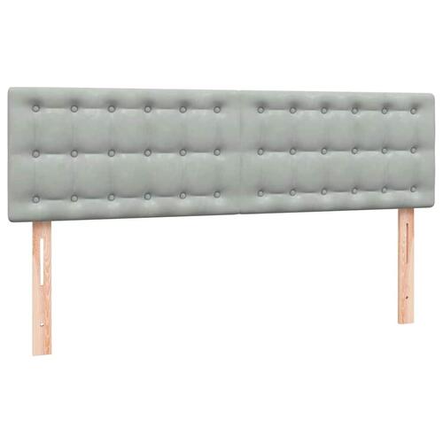 Kontinentalseng med madras 160x210 cm fløjl lysegrå
