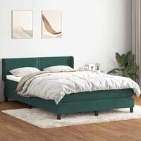 Kontinentalseng med madras 140x210 cm fløjl mørkegrøn