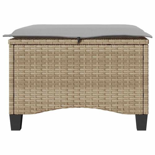 Haveskamler 2 stk. med hynder 55x55x36 cm polyrattan beige