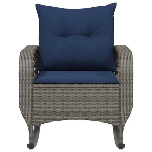 Udendørs gyngestol med hynder polyrattan grå
