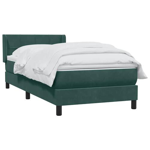 Kontinentalseng med madras 90x220 cm fløjl mørkegrøn