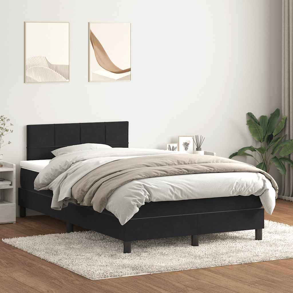 Kontinentalseng med madras 120x210 cm fløjl sort
