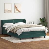 Kontinentalseng med madras 140x210 cm fløjl mørkegrøn