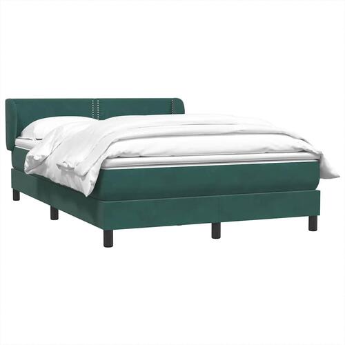 Kontinentalseng med madras 140x210 cm fløjl mørkegrøn